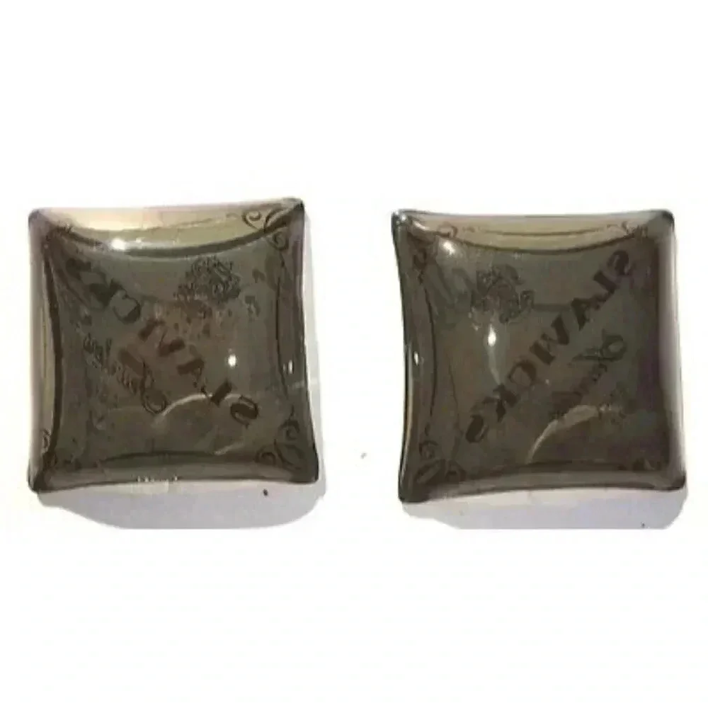 RARE Lot of 2 Vintage Glass SLAVOCKS Jewelers Mini Ashtray